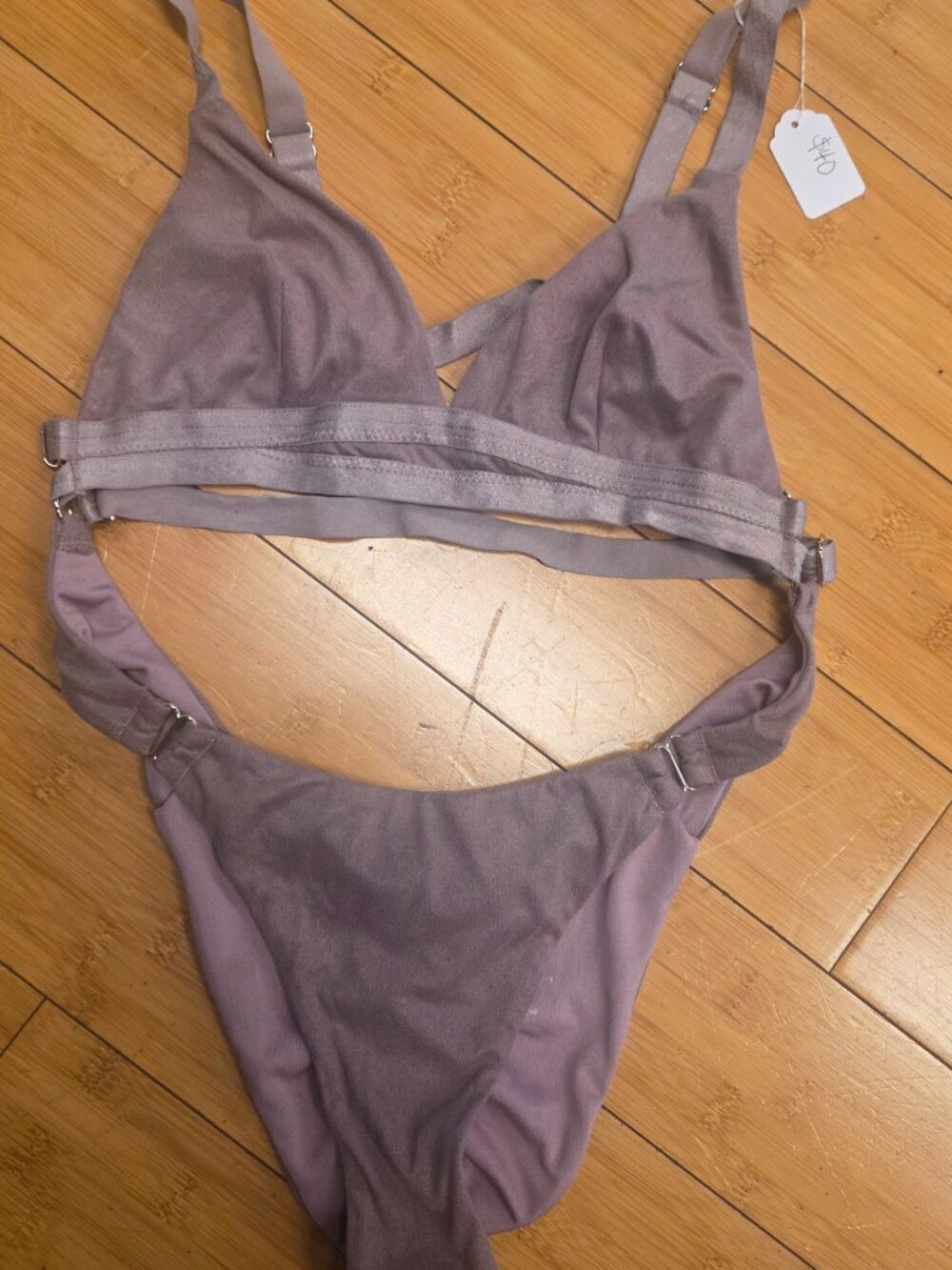 CXIX bodysuit lilac suede size small